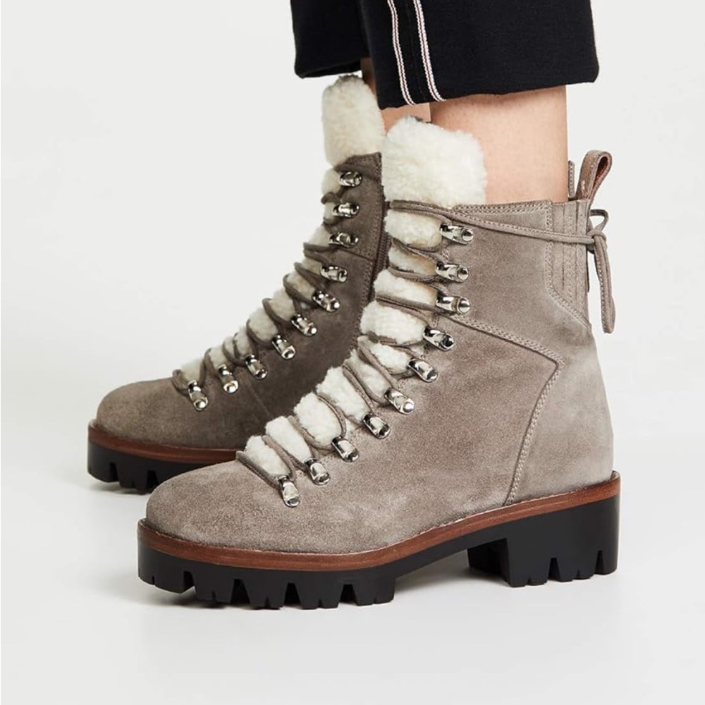 Jeffrey Campbell Gray Suede Anthropology Culvert Hiker